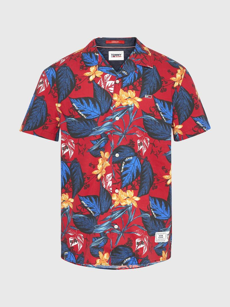 Férfi Tommy Hilfiger Floral print camp Ingek Piros Színes | HU 1042AHK